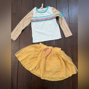 Size 6 Matilda Jane Wonderment matching set bundle Skort tank baseball tee